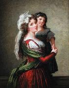 elisabeth vigee-lebrun Madame Rousseau et sa fille. painting